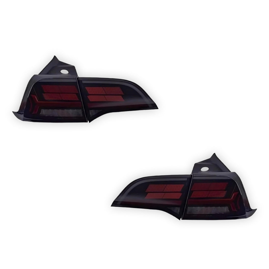 Tesla Model 3 Sedan (2019 - 2023) Sequential Tesla Logo Style Tail Lights LH + RH