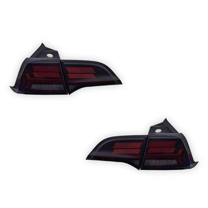 Tesla Model 3 Sedan (2019 - 2023) Sequential Tesla Logo Style Tail Lights LH + RH