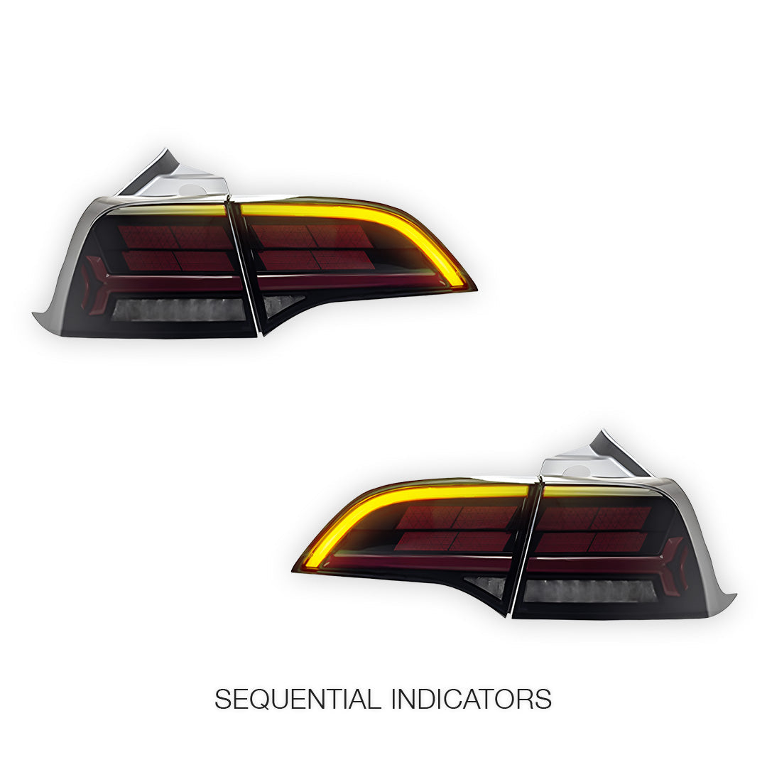 Tesla Model Y SUV (2022 - 2023) Sequential Tesla Logo Style Tail Lights LH + RH