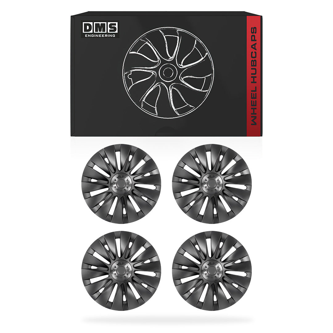 Tesla Model Y (2022 - 2025) Wheel Cover 19 Inch Rim Hub Caps TURBINE-H Matt Black