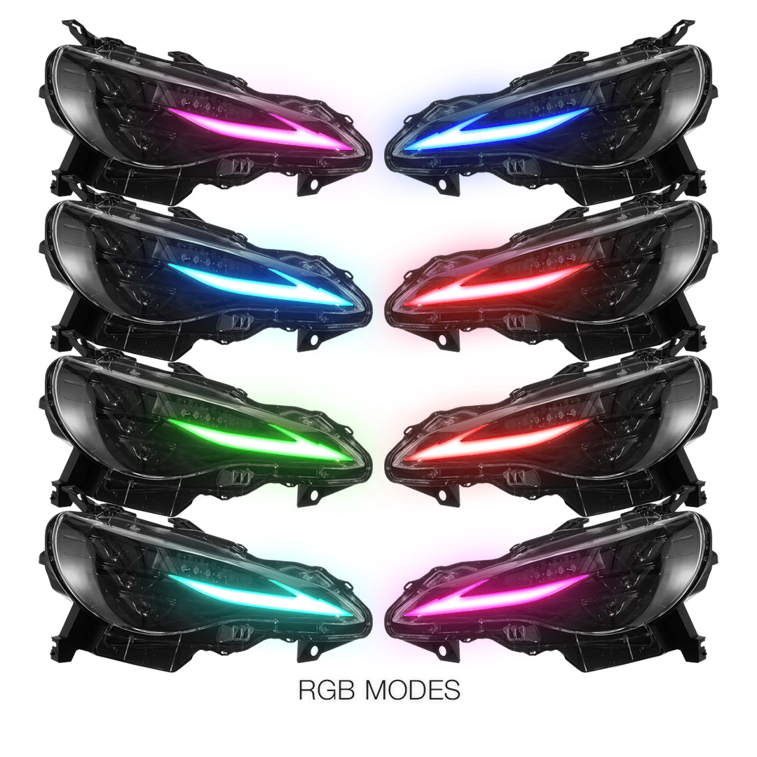 Subaru BRZ (2012 - 2021) Sequential RGB DRL Full LED Projector Headlights LH + RH