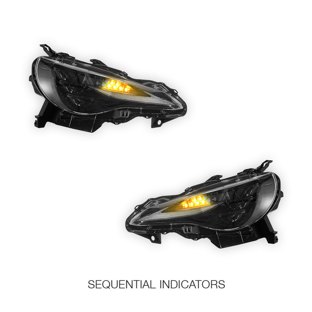 Subaru BRZ (2012 - 2021) Sequential RGB DRL Full LED Projector Headlights LH + RH
