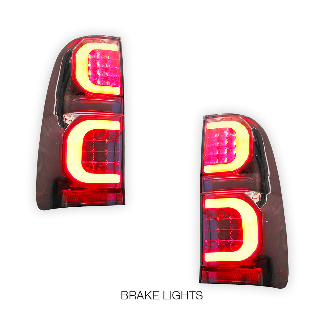 Toyota Hilux N70 (2005 - 2015) Sequential Smoked LED Tail Lights LH + RH
