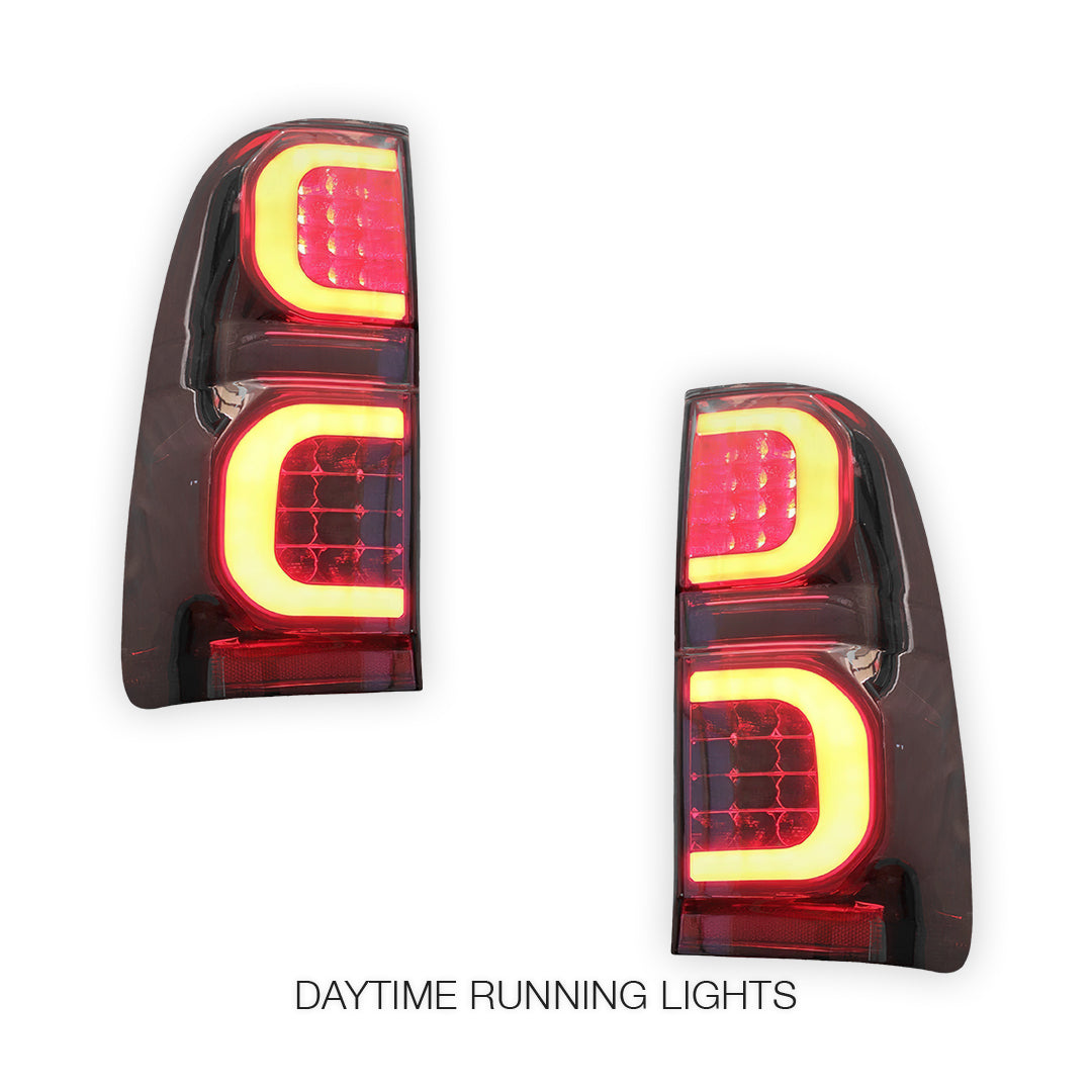 Toyota Hilux N70 (2005 - 2015) Sequential Smoked LED Tail Lights LH + RH