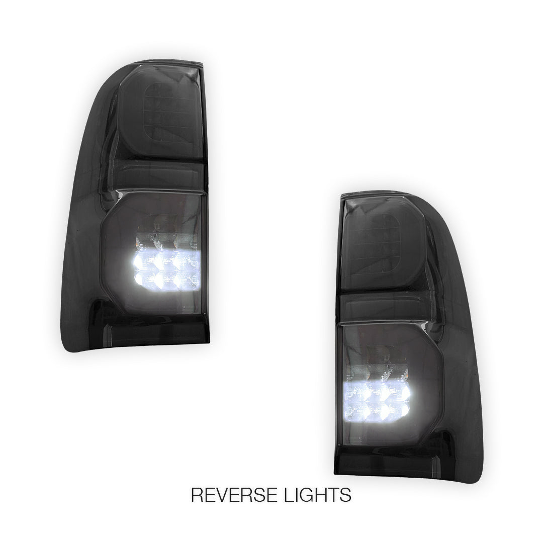 Toyota Hilux N70 (2005 - 2015) Sequential Smoked LED Tail Lights LH + RH