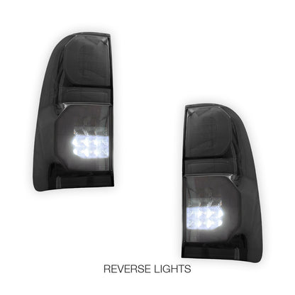 Toyota Hilux N70 (2005 - 2015) Sequential Smoked LED Tail Lights LH + RH