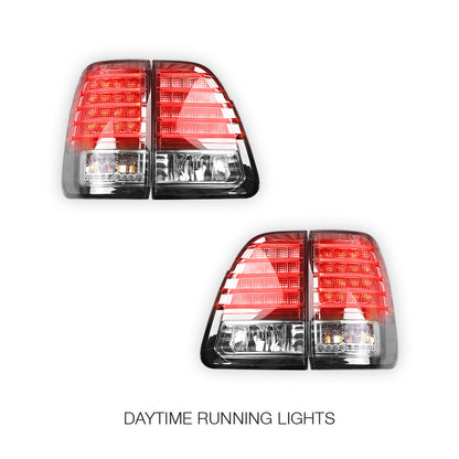 Toyota LandCruiser FJ100 (1998 - 2006) Black Smoked LED Inner and Outer Tail Lights LH + RH