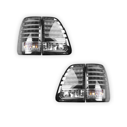 Toyota LandCruiser FJ100 (1998 - 2006) Black Smoked LED Inner and Outer Tail Lights LH + RH