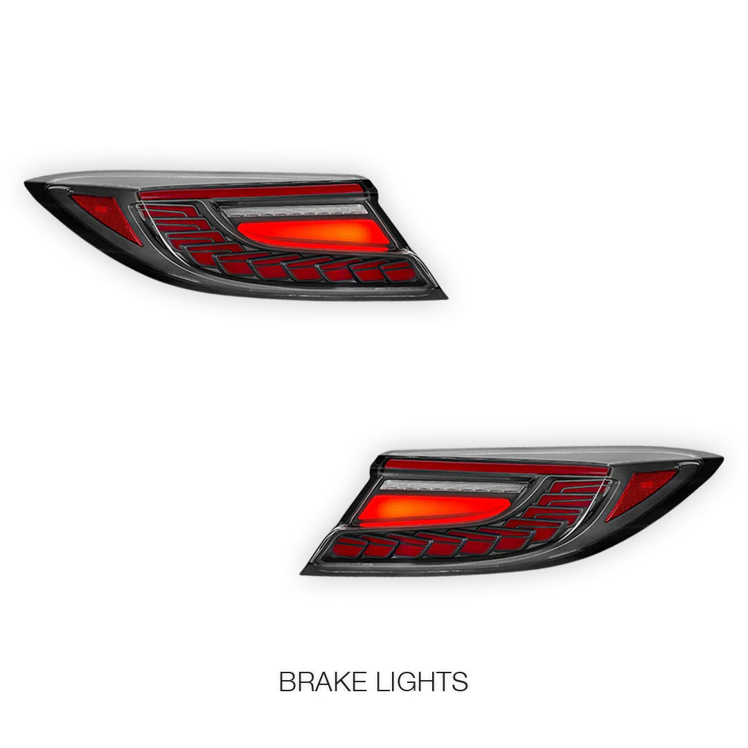 Toyota 86 2nd Gen. (2022 - 2024) Clear Red Dragon-Scale Style Sequential LED Tail Lights LH + RH