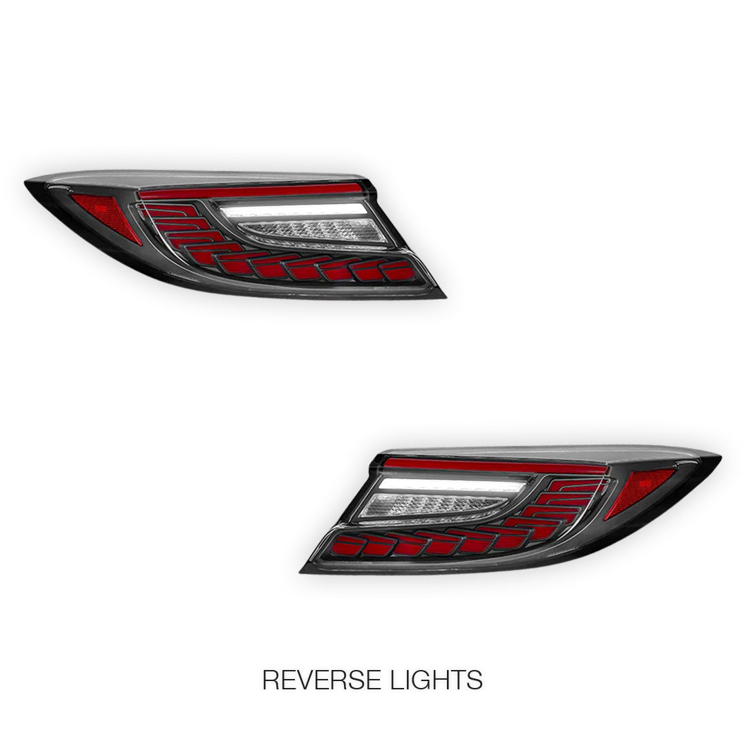 Toyota 86 2nd Gen. (2022 - 2024) Clear Red Dragon-Scale Style Sequential LED Tail Lights LH + RH