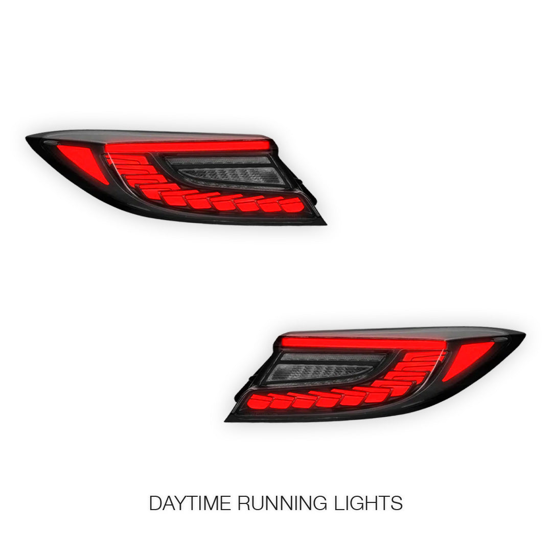 Toyota 86 2nd Gen. (2022 - 2024) Clear White Dragon-Scale Style Sequential LED Tail Lights LH + RH