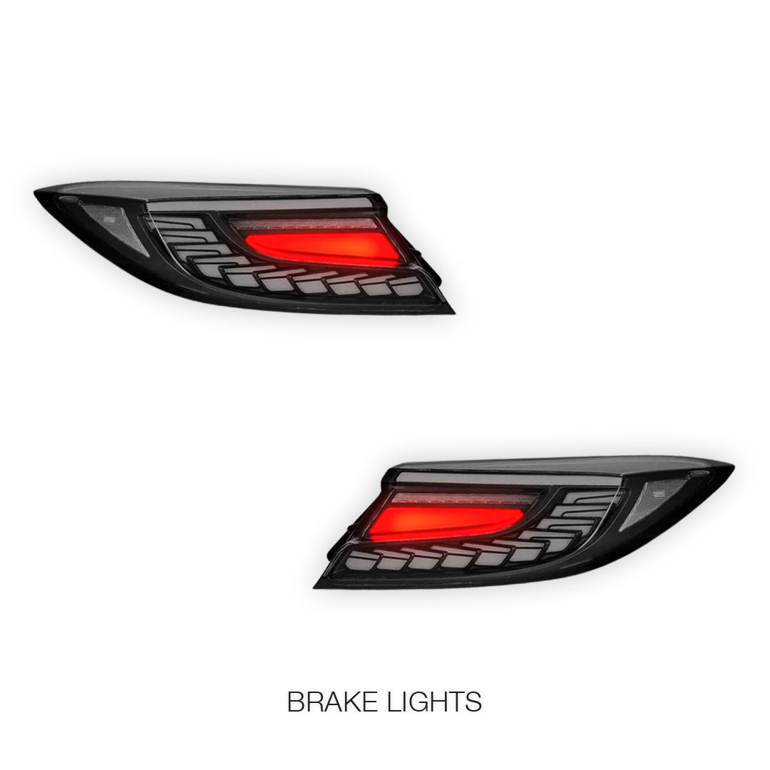 Toyota 86 2nd Gen. (2022 - 2024) Clear White Dragon-Scale Style Sequential LED Tail Lights LH + RH