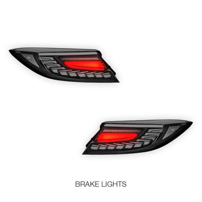 Toyota 86 2nd Gen. (2022 - 2024) Clear White Dragon-Scale Style Sequential LED Tail Lights LH + RH