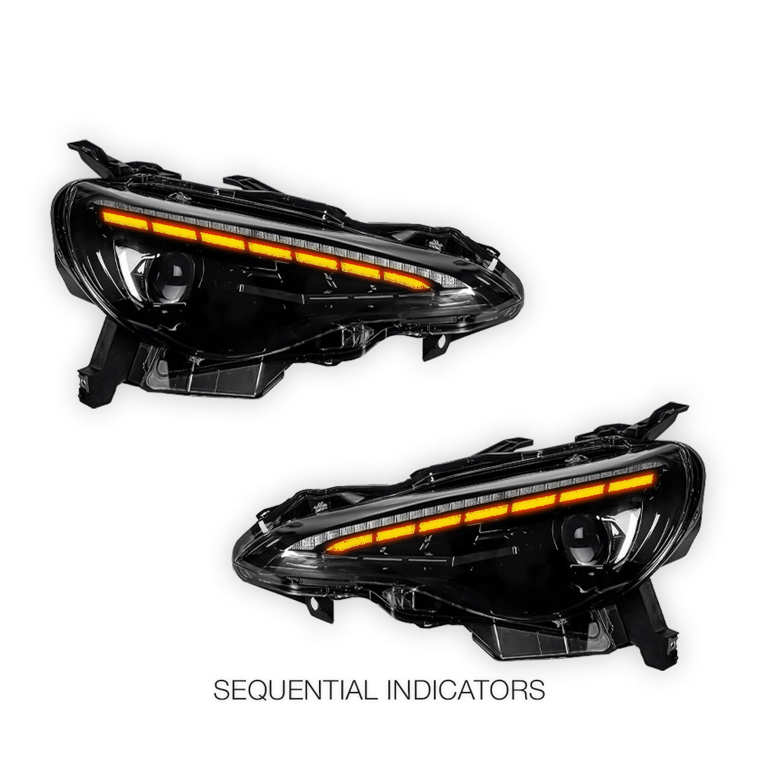Toyota GT86 (2012 - 2021) Demon Eye Style Sequential Projector Headlights LH + RH