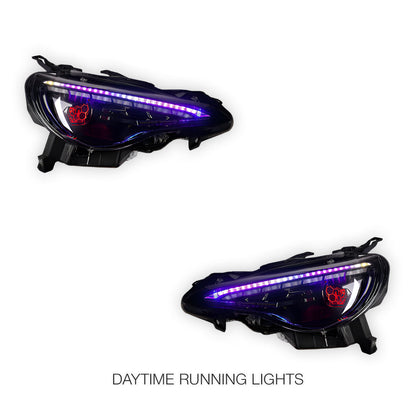 Toyota 86 GT86 (2012 - 2021) RGB Demon Eye Style Sequential Projector Headlights LH + RH