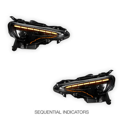Toyota 86 GT86 (2012 - 2021) RGB Demon Eye Style Sequential Projector Headlights LH + RH