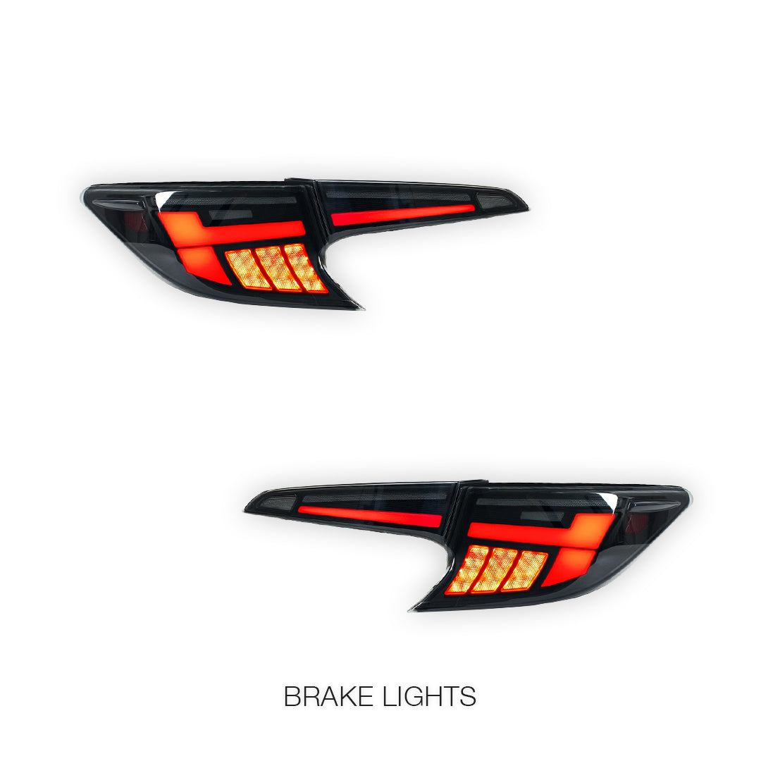 Toyota Corolla E210 Hatch (2019 - 2024) Black Red LED Sequential Tail Lights LH + RH