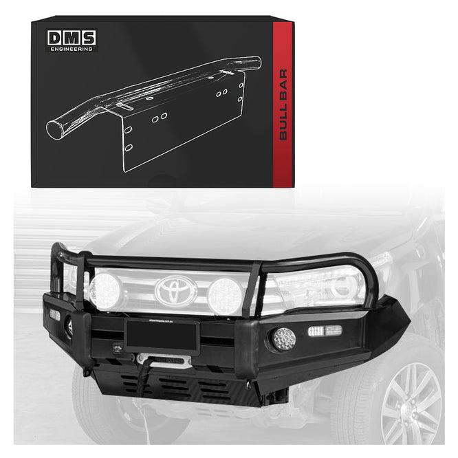 Toyota HiLux N80 Revo (2015 - 2020) Steel Bull Bar + LED Lights