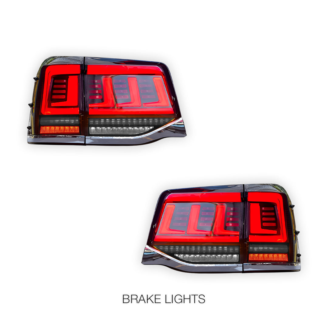Toyota LandCruiser 200 Series (2016 - 2021) Black Sequential LED Tail Lights LH + RH