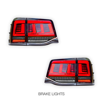 Toyota LandCruiser 200 Series (2016 - 2021) Black Sequential LED Tail Lights LH + RH