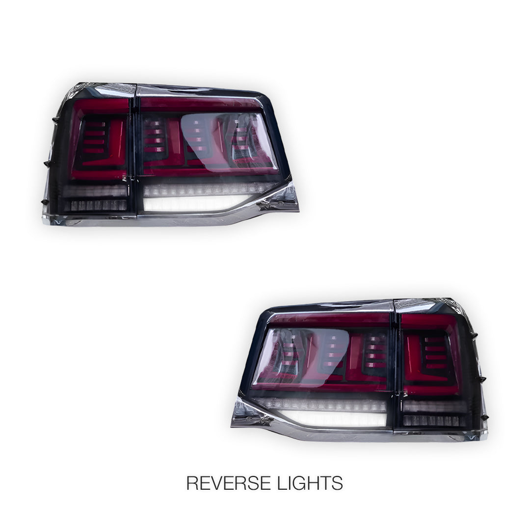 Toyota LandCruiser 200 Series (2016 - 2021) Black Sequential LED Tail Lights LH + RH