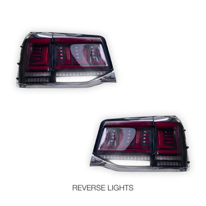 Toyota LandCruiser 200 Series (2016 - 2021) Black Sequential LED Tail Lights LH + RH