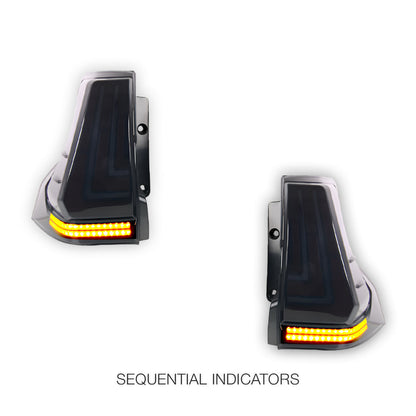 Toyota LandCruiser Prado 150 Series (2010 - 2018) Smoked L-Blade Style LED Tail Lights LH + RH