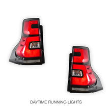 Toyota LandCruiser Prado 150 Series (2010 - 2018) Smoked Squared LED Tail Lights LH + RH