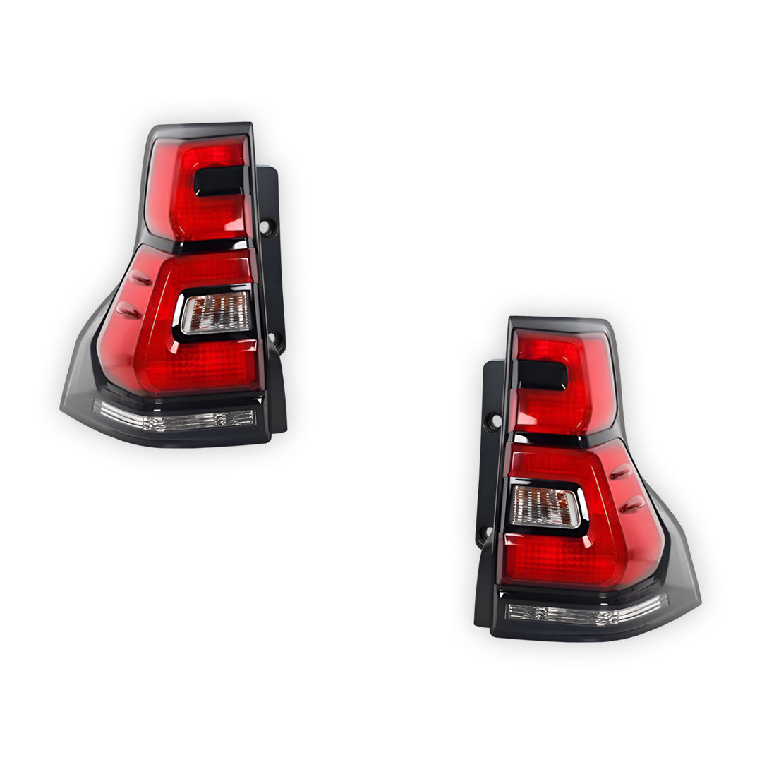 Toyota LandCruiser Prado 150 Series (2010 - 2018) Smoked Squared LED Tail Lights LH + RH