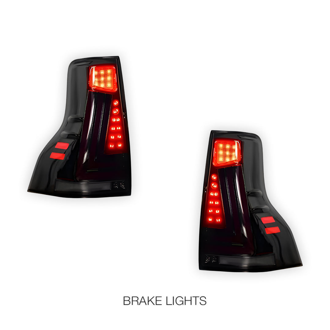 Toyota LandCruiser Prado 150 Series (2013 - 2017) Smoked Dot Matrix Style  LED Tail Lights LH + RH