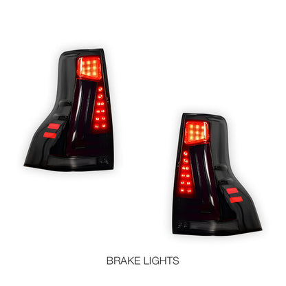 Toyota LandCruiser Prado 150 Series (2013 - 2017) Smoked Dot Matrix Style  LED Tail Lights LH + RH