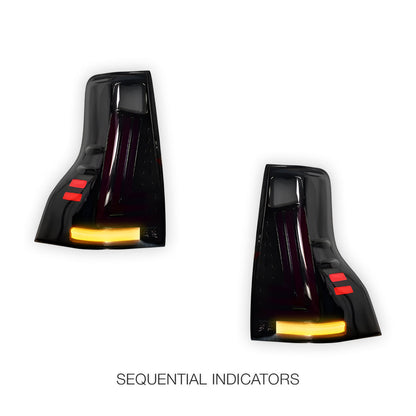 Toyota LandCruiser Prado 150 Series (2013 - 2017) Smoked Dot Matrix Style  LED Tail Lights LH + RH