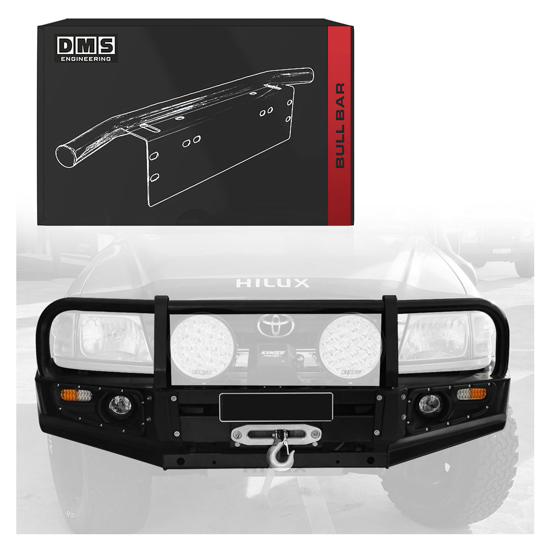 Toyota HiLux N60 (2001 - 2005) Steel Bull Bar + LED Lights