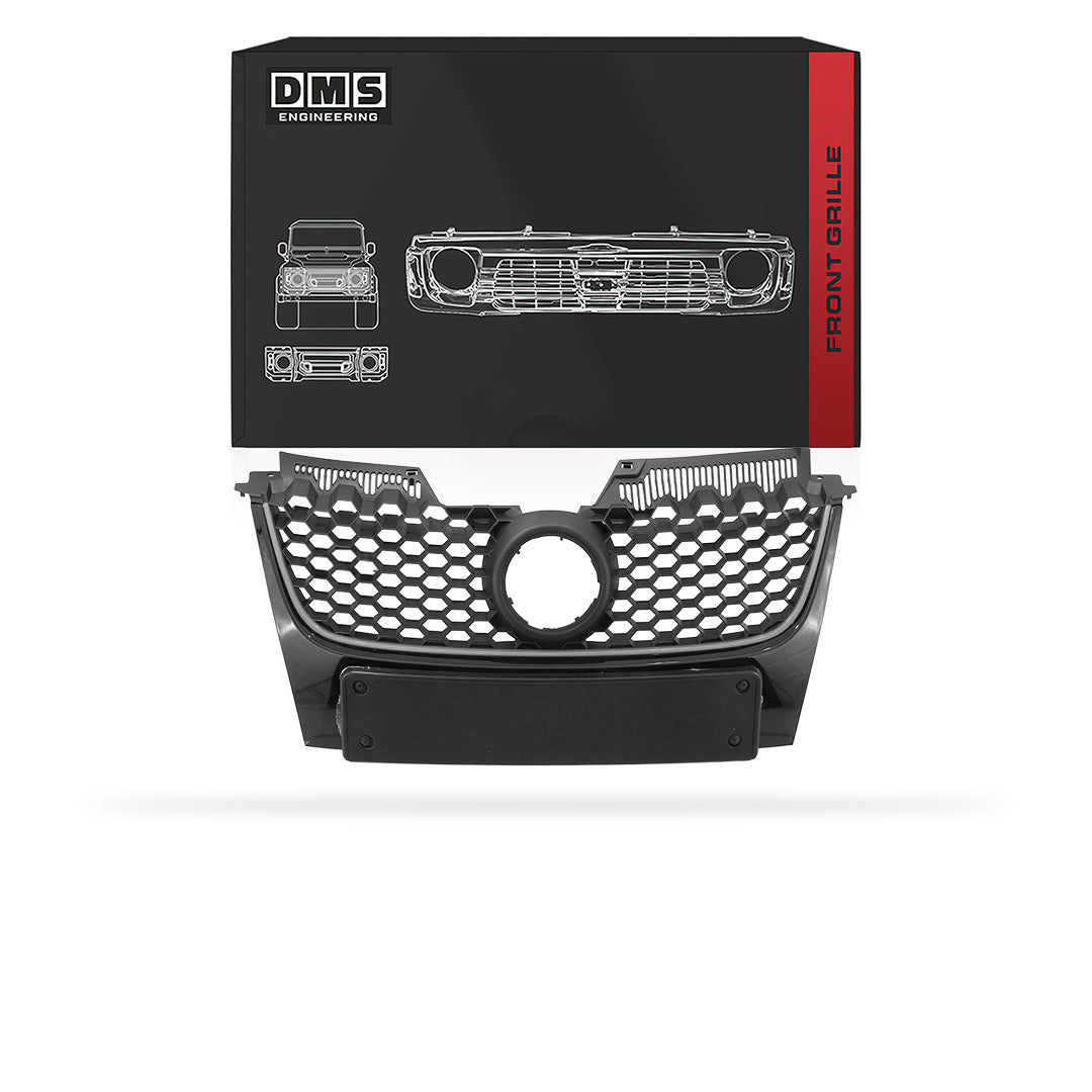 Volkswagen Golf MK5 (2005 - 2009) Gloss Black + Red Strip Front Upper Bumper Cover Grille