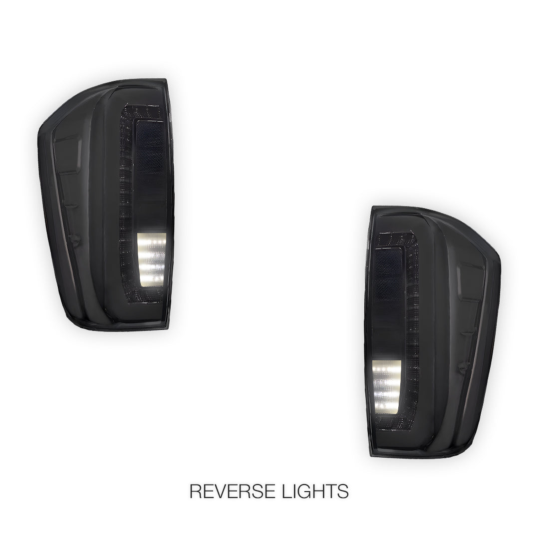 Nissan Navara D23 NP300 (2015 - 2021) Smoked Black Sequential 3D LED Stripe Bar Tail Lights LH + RH
