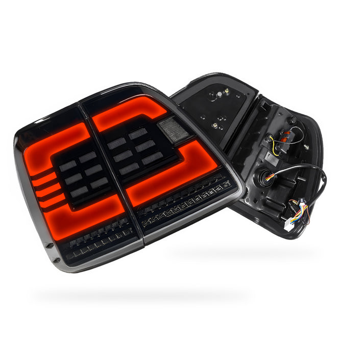 Toyota LandCruiser 100 Series (1998 - 2007) Black Sequential Full LED Tail Lights LH + RH