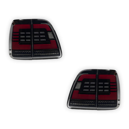Toyota LandCruiser 100 Series (1998 - 2007) Black Sequential Full LED Tail Lights LH + RH