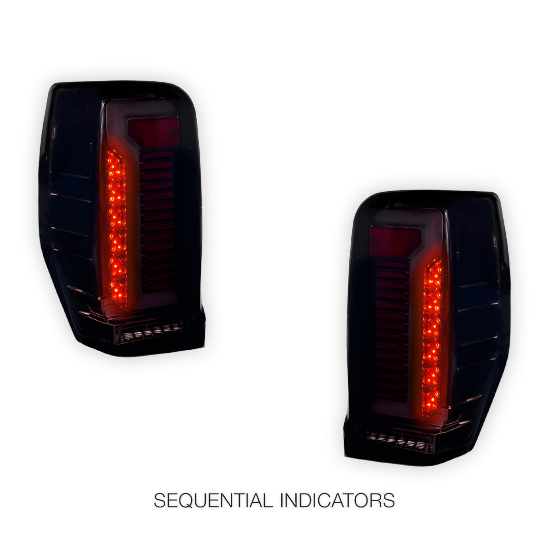 Mitsubishi Triton MR (2018 - 2023) Smoked Sequential 3D Full LED Stripe Bar Tail Lights LH + RH