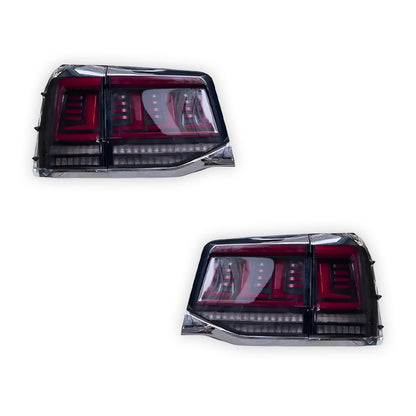 Toyota LandCruiser 200 Series (2016 - 2021) Black Sequential LED Tail Lights LH + RH