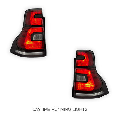 Toyota LandCruiser Prado 150 Series (2010 - 2017) Sequential Red Smoked Tail Lights LH + RH