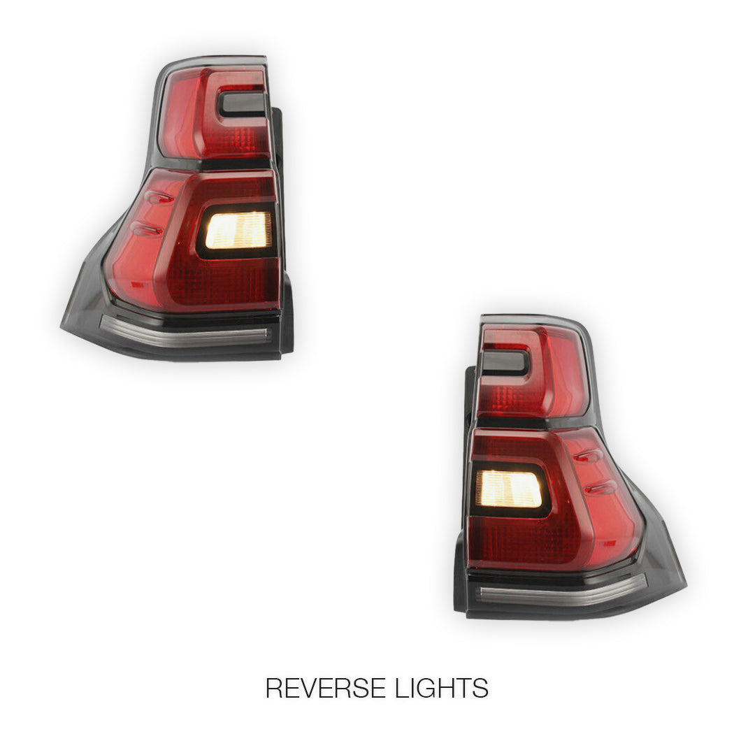 Toyota LandCruiser Prado 150 Series (2010 - 2017) Sequential Red Smoked Tail Lights LH + RH