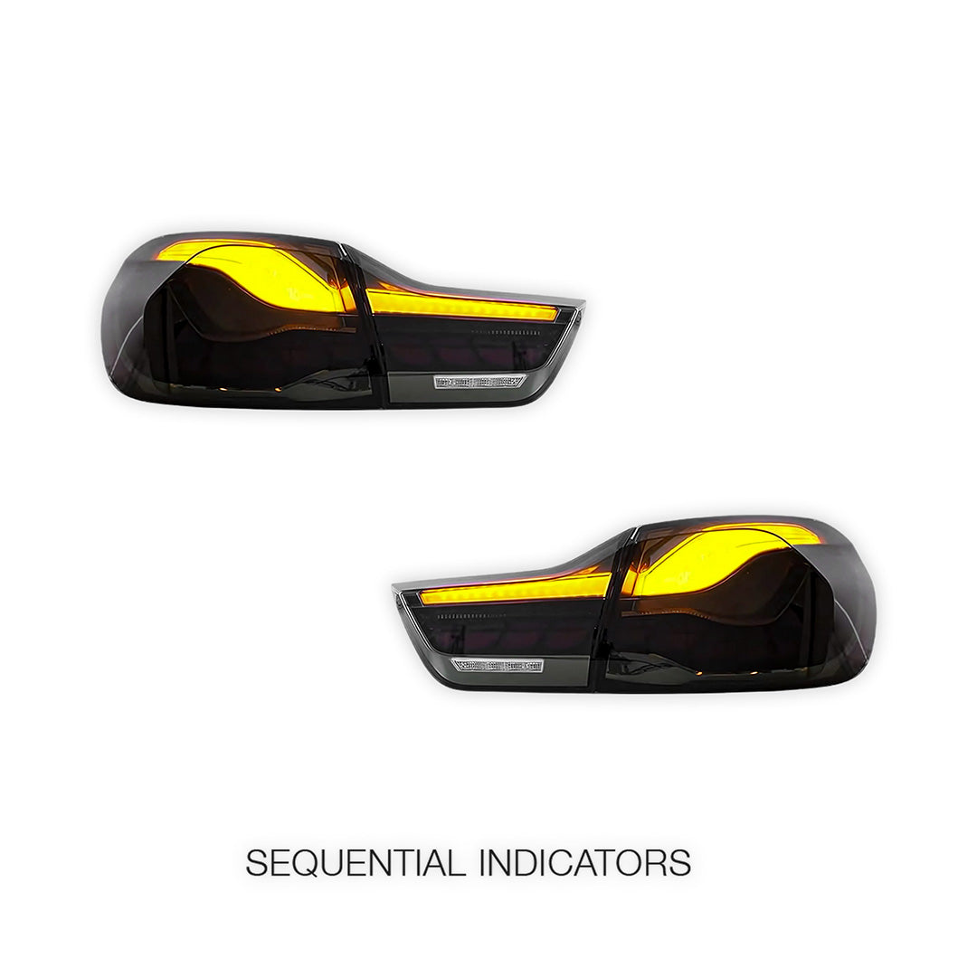 BMW 4-Series F32 / F33 / F36 / F82 / F83 (2014 - 2020) GTS Style Sequential Smoked Full LED Tail Lights LH + RH