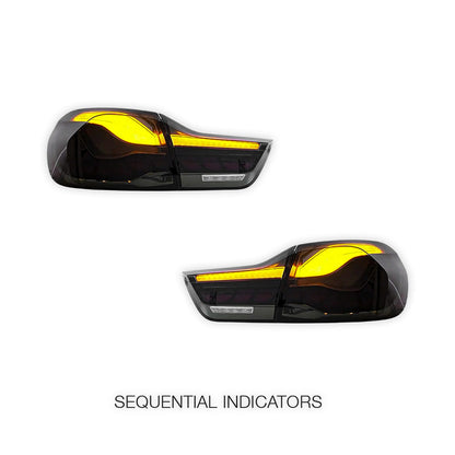 BMW 4-Series F32 / F33 / F36 / F82 / F83 (2014 - 2020) GTS Style Sequential Smoked Full LED Tail Lights LH + RH