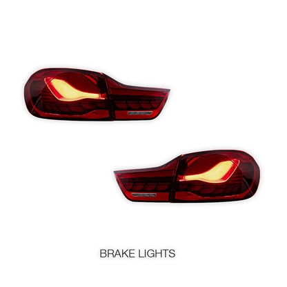 BMW 4-Series F32 / F33 / F36 / F82 / F83 (2014 - 2020) GTS Style Sequential Red Full LED Tail Lights LH + RH