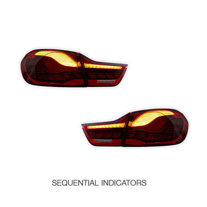 BMW 4-Series F32 / F33 / F36 / F82 / F83 (2014 - 2020) GTS Style Sequential Red Full LED Tail Lights LH + RH