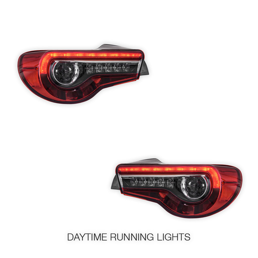 Toyota 86 / ZN6 1st Gen. (2012 - 2021) Sequential Clear Red Full LED Tail Lights LH + RH