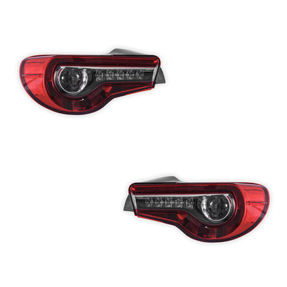 Subaru BRZ / ZC6 1st Gen. (2012 - 2021) Sequential Clear Red Full LED Tail Lights LH + RH