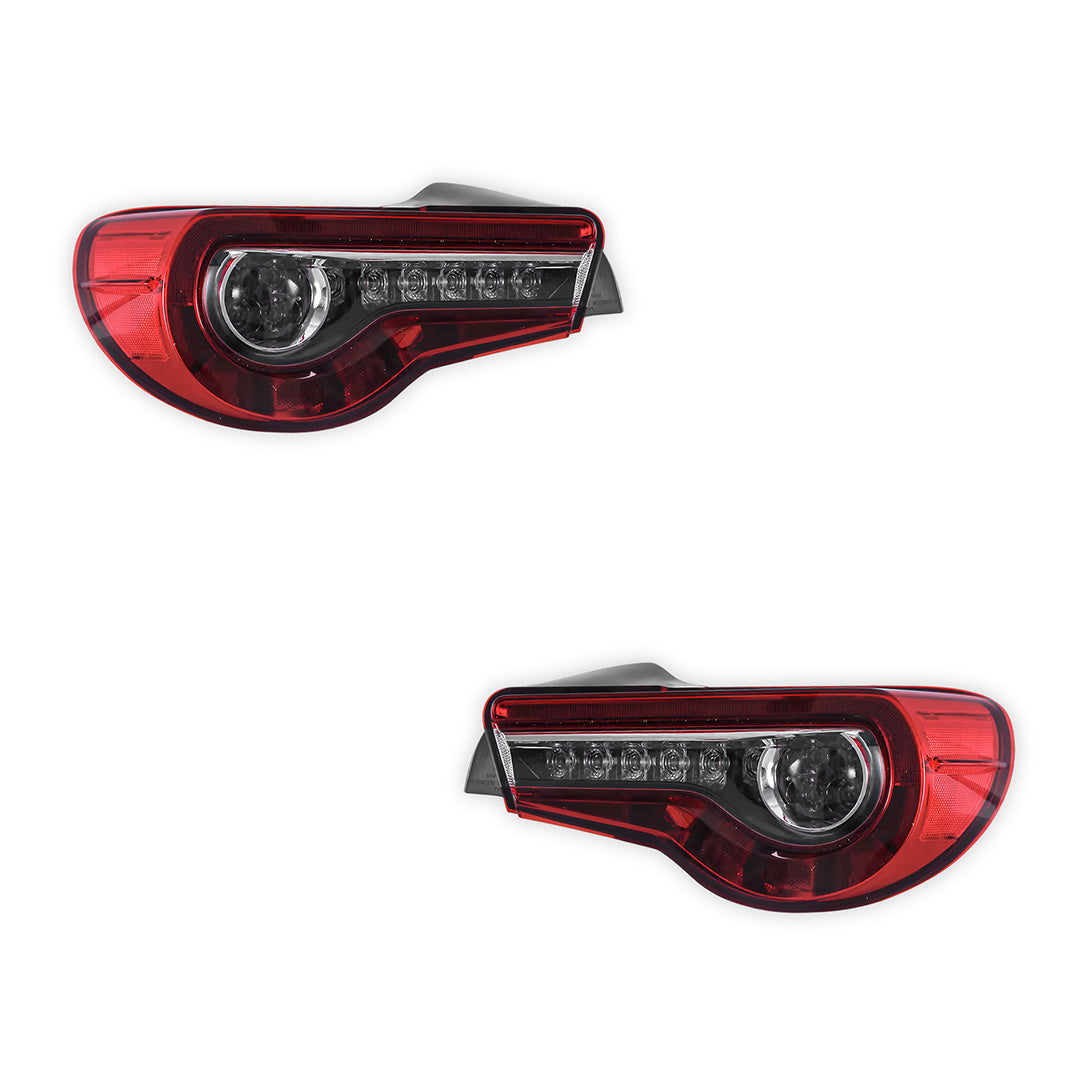 Toyota 86 / ZN6 1st Gen. (2012 - 2021) Sequential Clear Red Full LED Tail Lights LH + RH