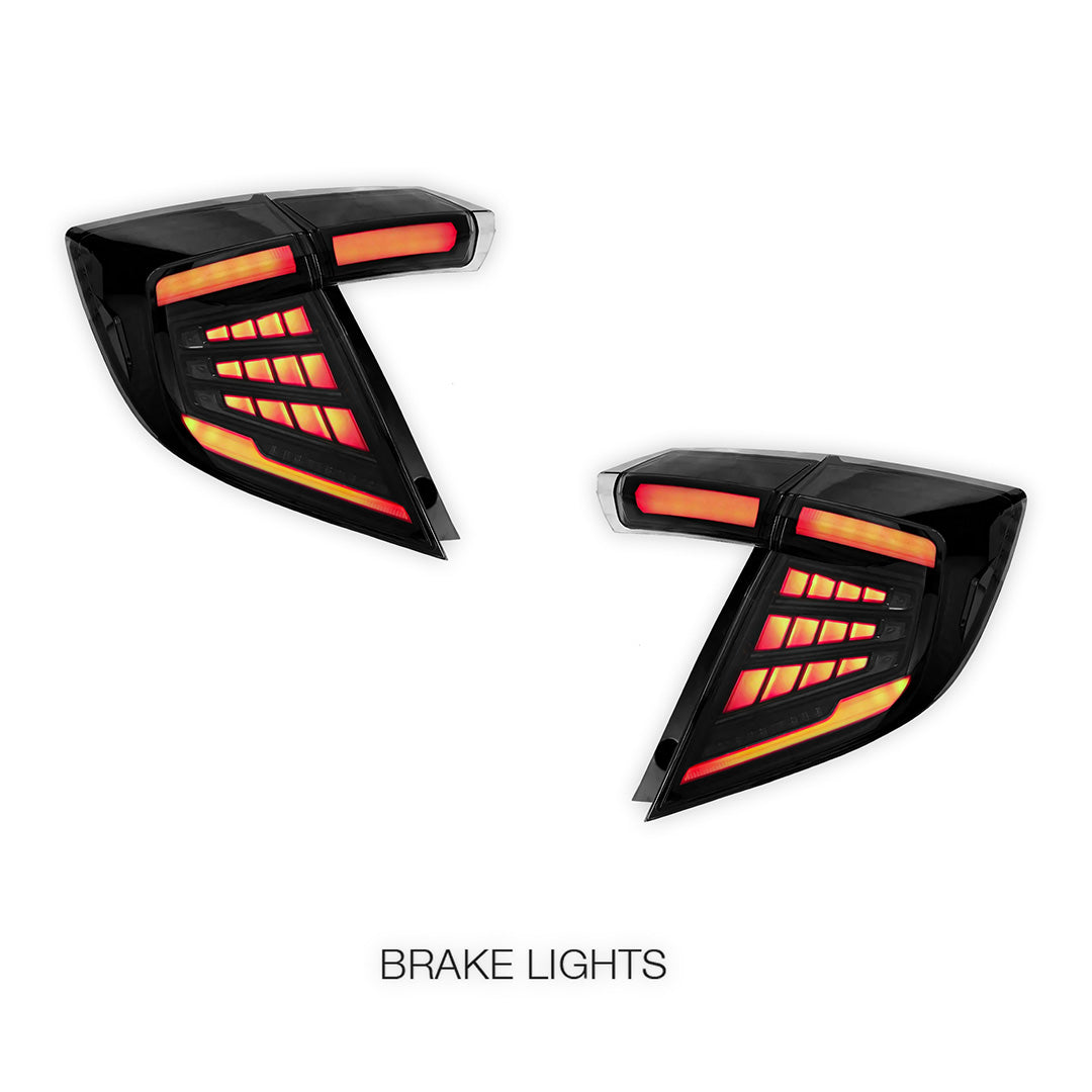 Honda Civic FK4 / FK7 / FK8 (2017 - 2023) Sequential Smoked LED Tail Lights LH + RH