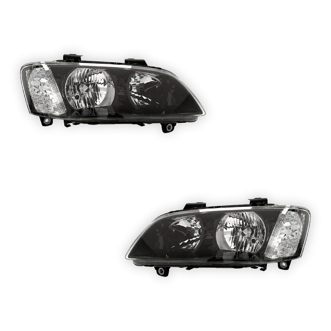 Holden Commodore VE Series 2 (2010 - 2013) Black OEM Style Headlights LH + RH